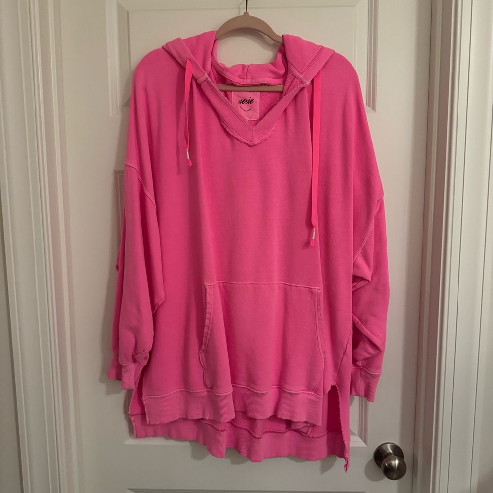Aerie Neon Pink Hoodie Sweatshirt